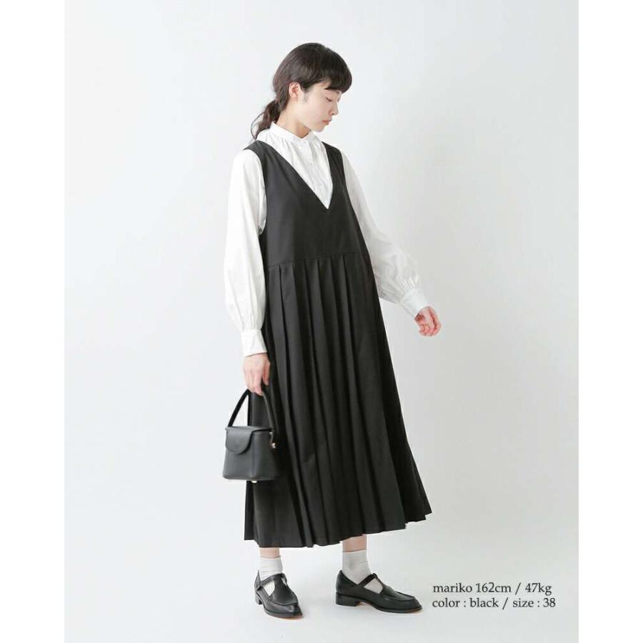イナ ina aranciato別注 胸切替タック Vネック ノースリーブ