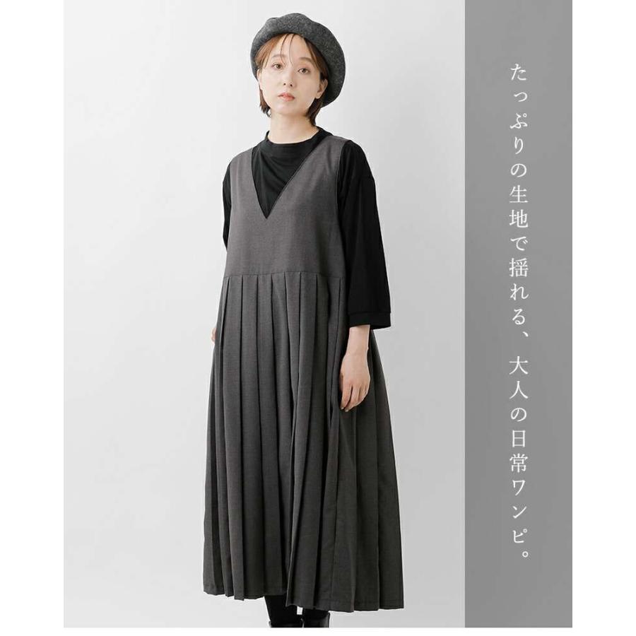 イナ ina aranciato別注 胸切替タック Vネック ノースリーブ