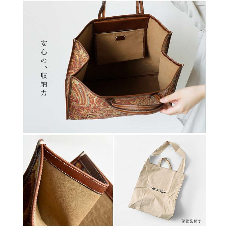 A VACATION バッグ A VACATION｜カウレザー ハンドル スクエア トートバッグ “TANK