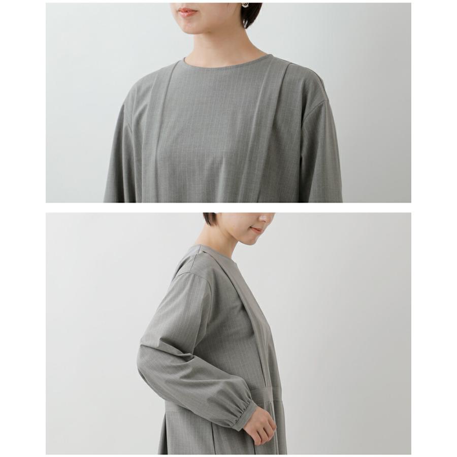 イナ ina 2wayストレッチ ストライプ ウエスト切替 ワンピース 255652