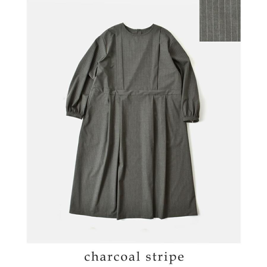 イナ ina 2wayストレッチ ストライプ ウエスト切替 ワンピース 255652