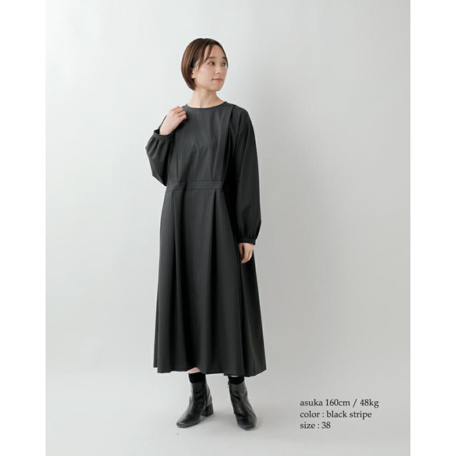 イナ ina 2wayストレッチ ストライプ ウエスト切替 ワンピース 255652