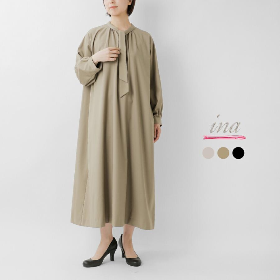 イナ ina クリアツイル ボウタイ ワンピース 255653 レディース 春夏
