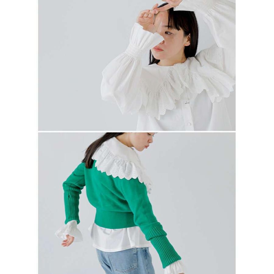 Shinzone シンゾーン コットン レースカラー ブラウス LACE