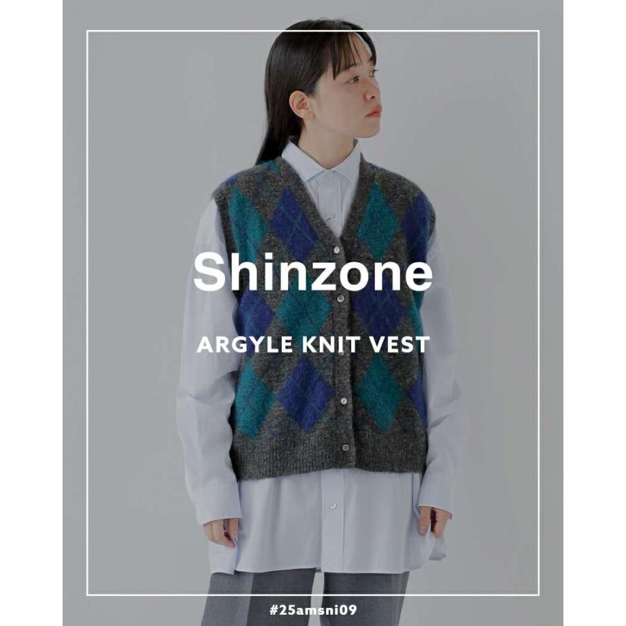 Shinzone シンゾーン ウール モヘア アーガイル ニット ベスト