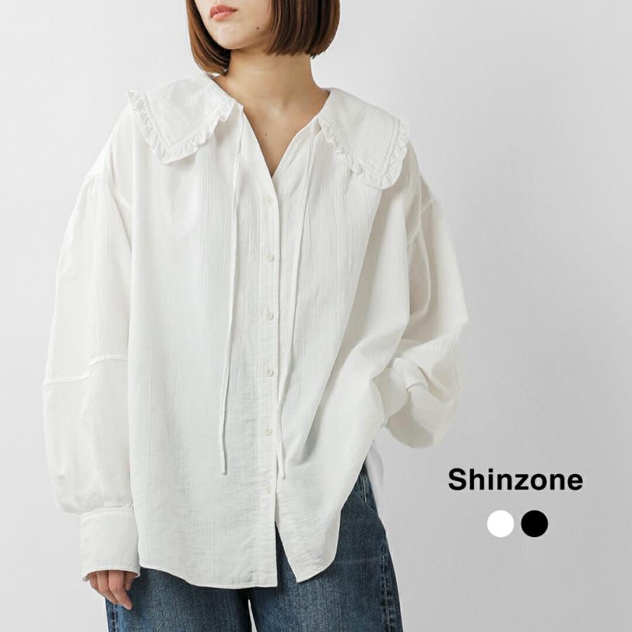 Shinzone（シンゾーン） コットンガーゼ ビッグカラー ギャザー