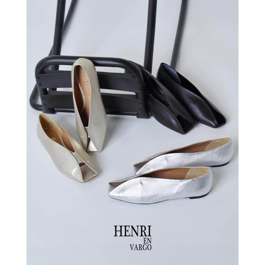 HENRI EN VARGO（ヘンリエンヴァーゴ） レザー オープントゥ パンプス
