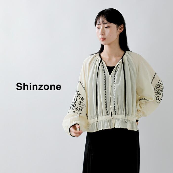 Shinzone（シンゾーン） コットン 刺繍 ギャザー ブラウス EMBROIDERED