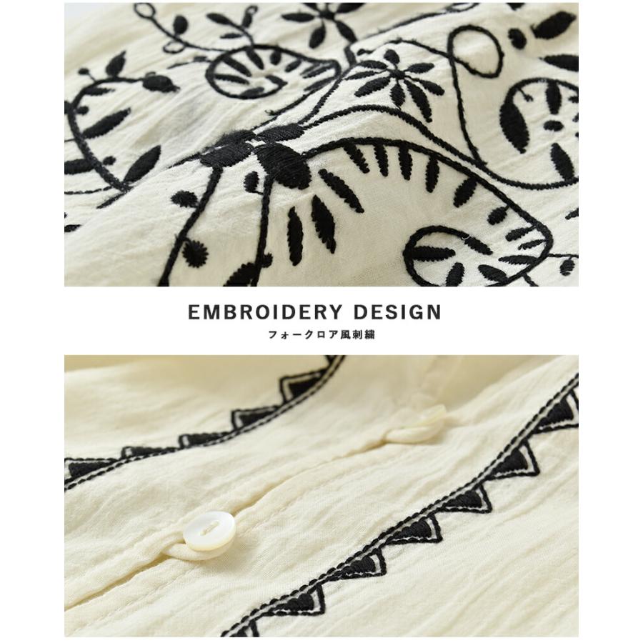 ARTS&SCIENCE 刺繍ギャザーブラウス Shinzone（シンゾーン） コットン 刺繍 ギャザー ブラウス EMBROIDERED