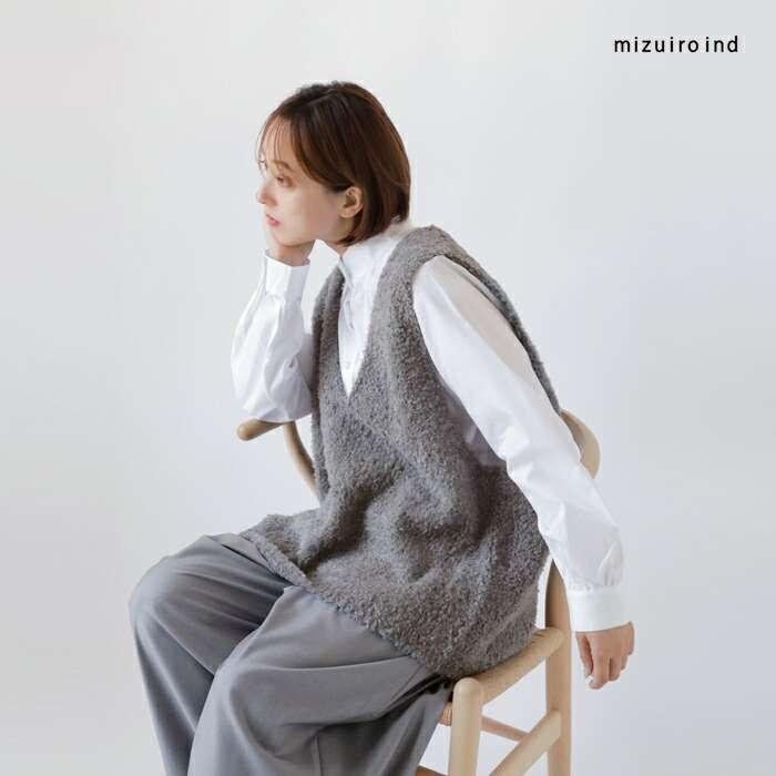 MIZUIRO ミズイロインド mizuiro ind ヘアリー Vネック ベスト 3