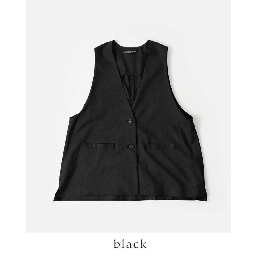 ミズイロインド黒ベスト SALE 50%OFF】mizuiro ind(ミズイロインド) deep V neck wide vest