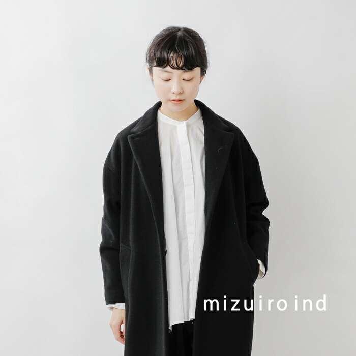 新品★タグ付き mizuiro ind スタンドカラーウールコート ブラック 黒 mizuiro ind スタンドカラーウールコート ブラック
