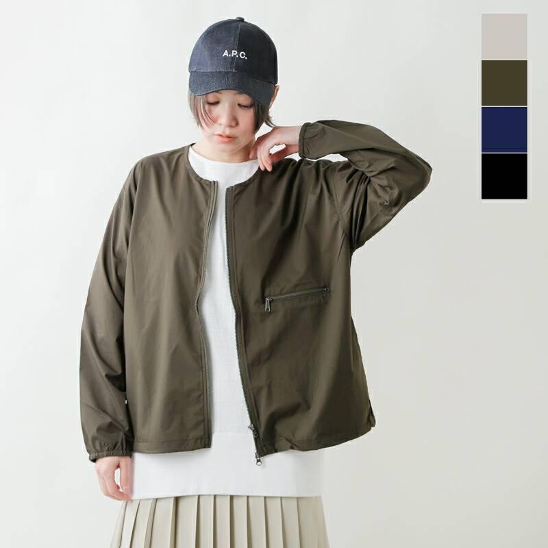 AXESQUIN ELEMENTS ノーカラージャケット オリーブ AXESQUIN ELEMENTS ノーカラージャケット オリーブ