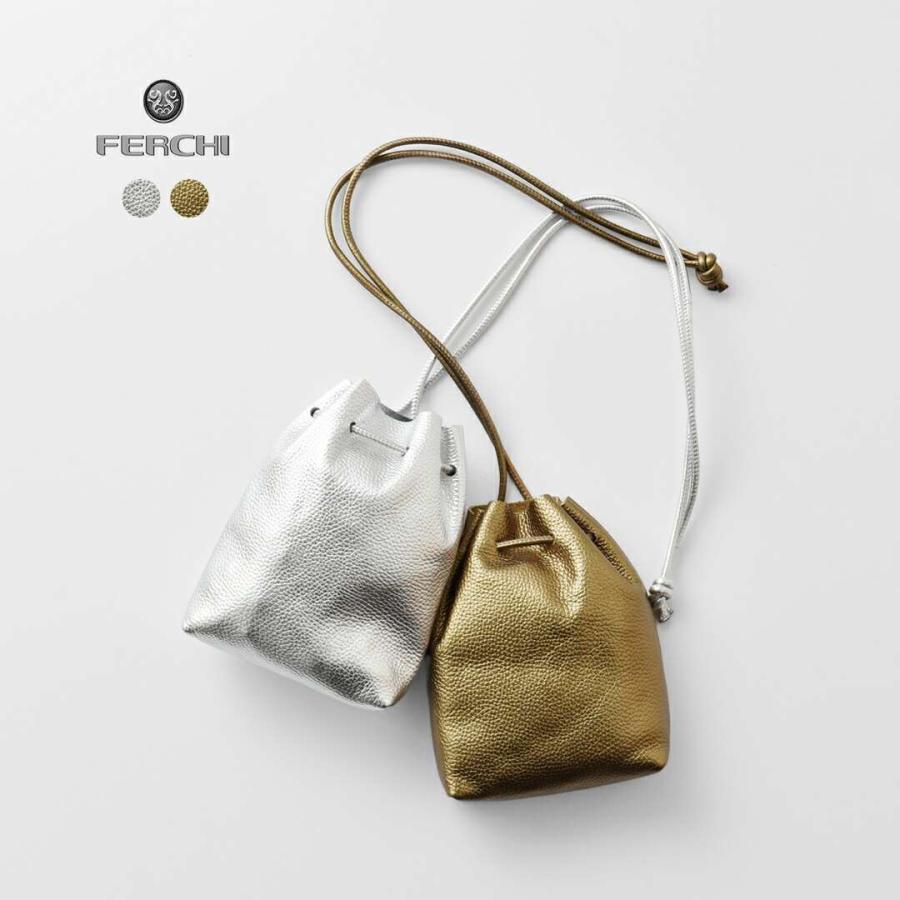 Barcelona（LOEWE） フェルチ FERCHI ドラーロレザー メタリック 巾着