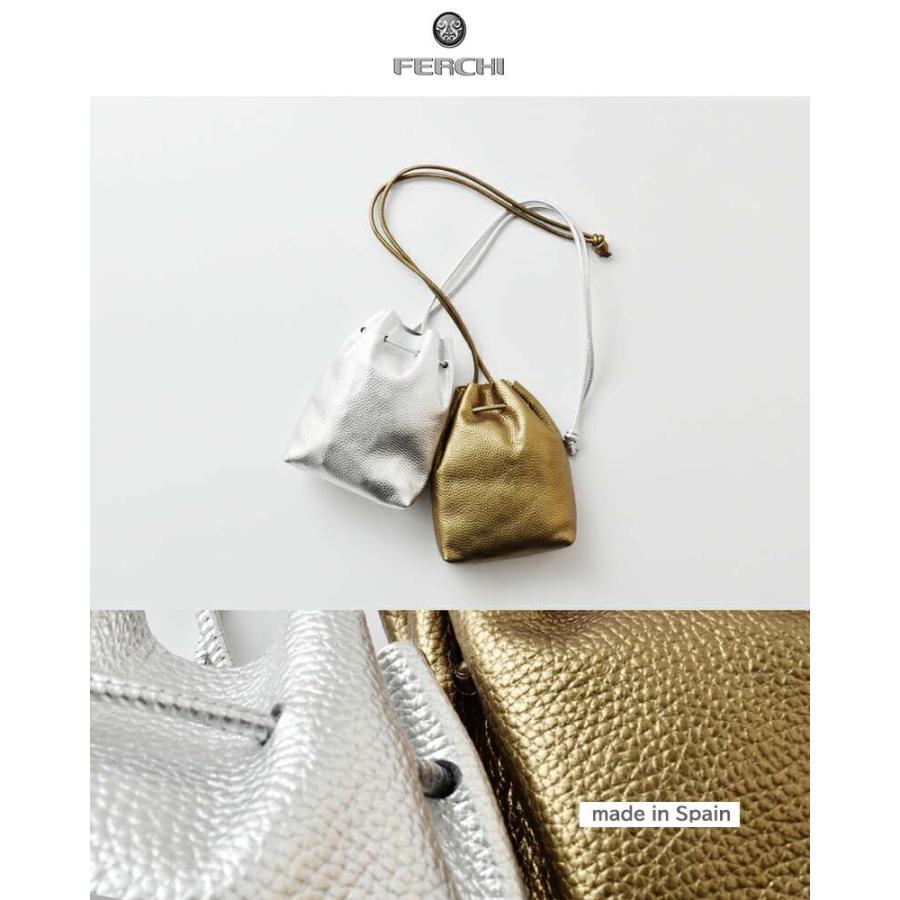Barcelona（LOEWE） フェルチ FERCHI ドラーロレザー メタリック 巾着