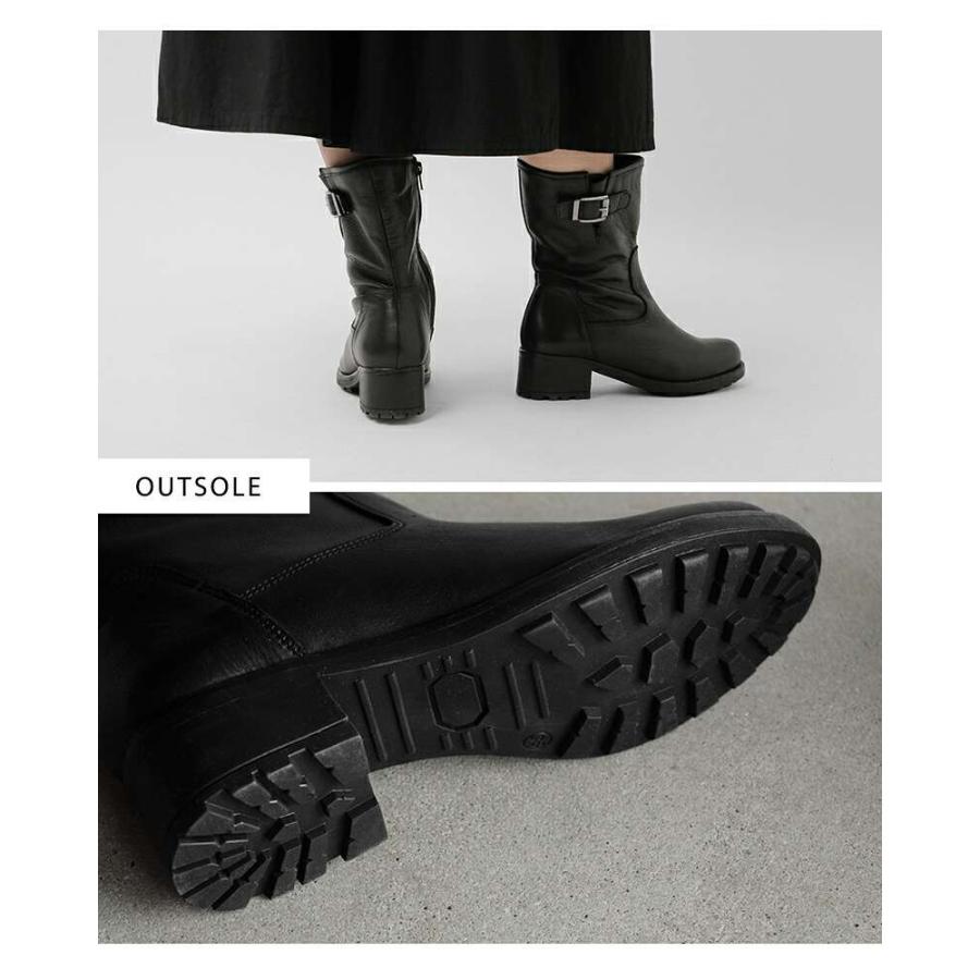 ヴェロス VELOZ カウレザー サイドジップ ベルト ミドルブーツ