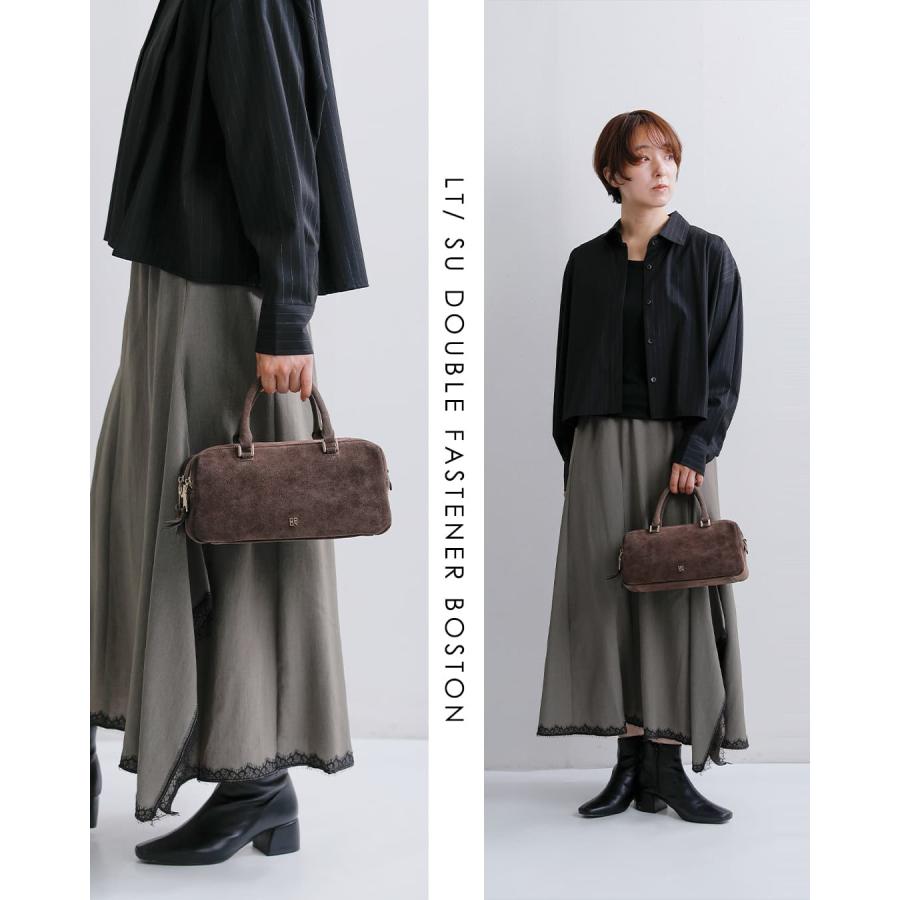 story.（ストーリー） レザー スエード ダブルファスナー ボストン