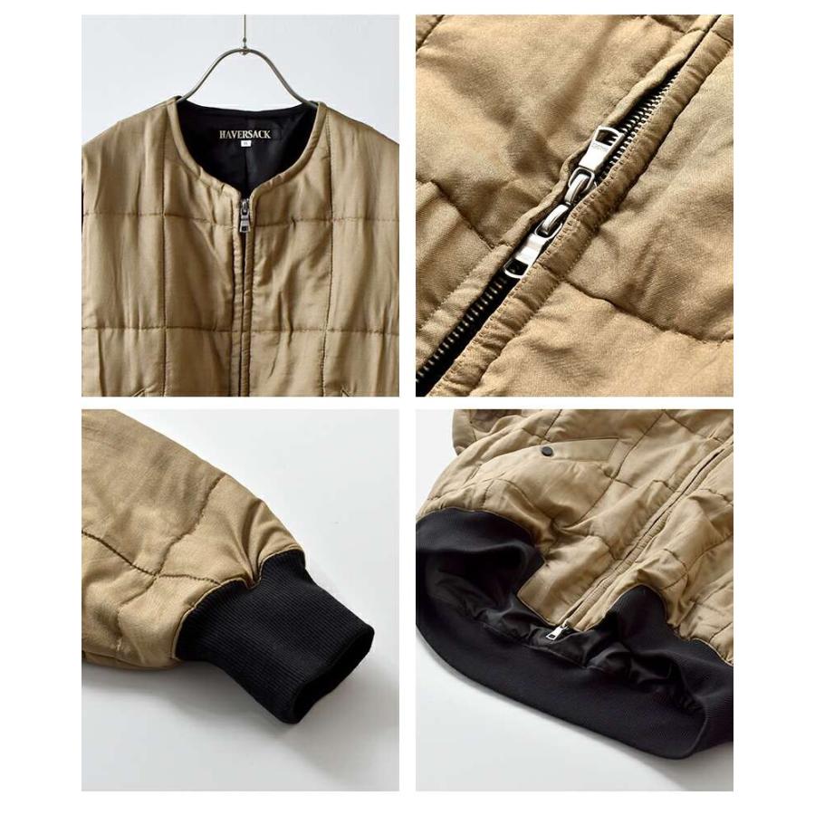 SAC ハバーサック HAVERSACK シルク キルティング ノーカラー ブルゾン
