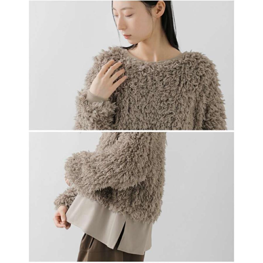 CYAN TOKYO シアントーキョー ラメ シャギー ボア ブラウス