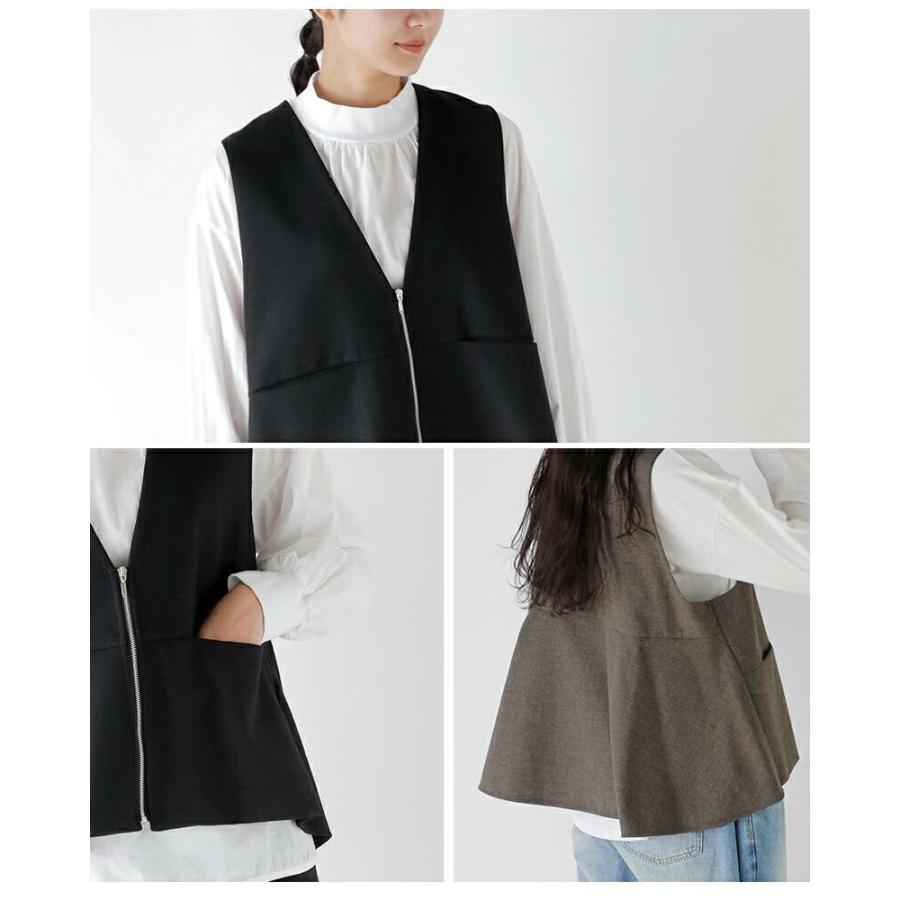 cyan tokyo フラノzipフレアジレ　ブラウン CYAN TOKYO（シアントーキョー） フラノ ZIP フレア ジレ 504385