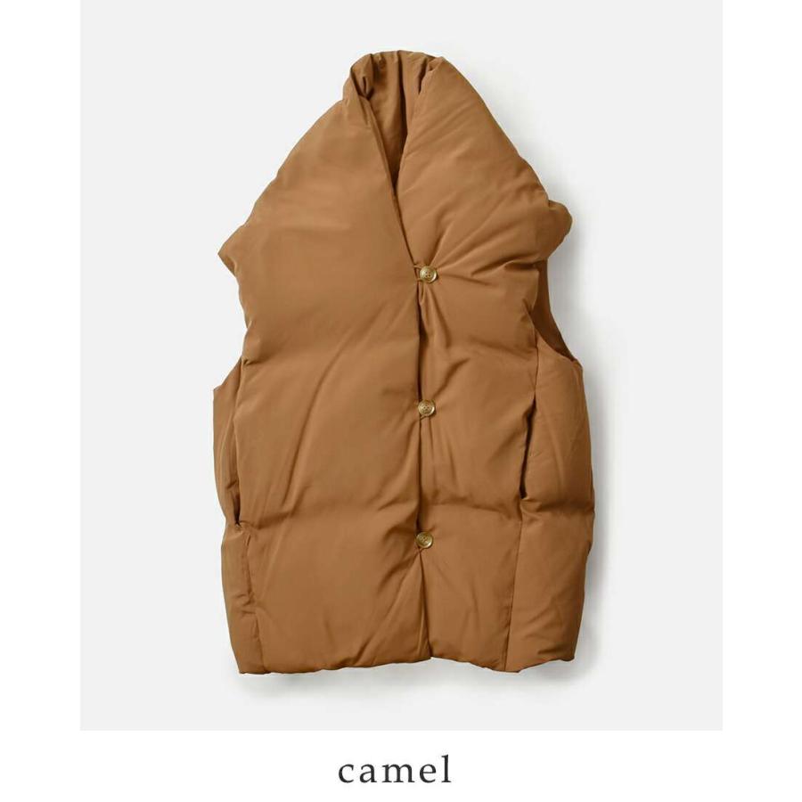CYAN TOKYOストールライク異素材ダウンベストCAMEL CYAN TOKYO シアントーキョー TOKYOストール ライク ダウン