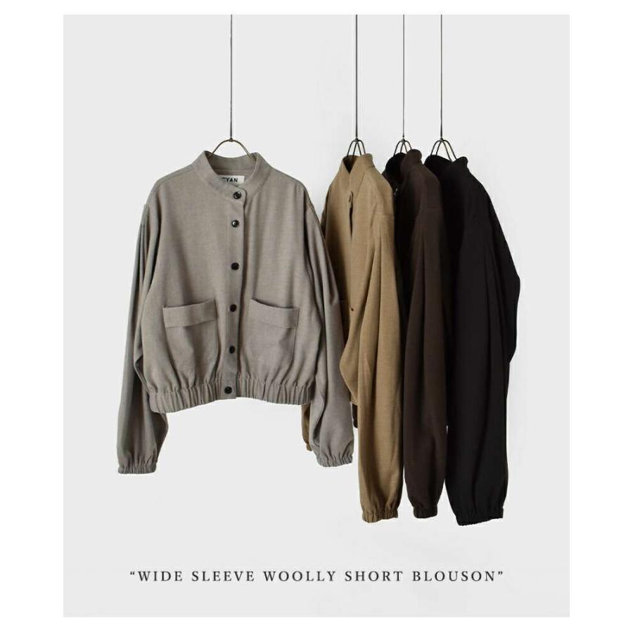 【archive】Y's ウールニットショートブルゾン ステッチデザイン 日本製 147_ichi_yon_nana】2wayニット襟ブルゾン｜小柄女性向け