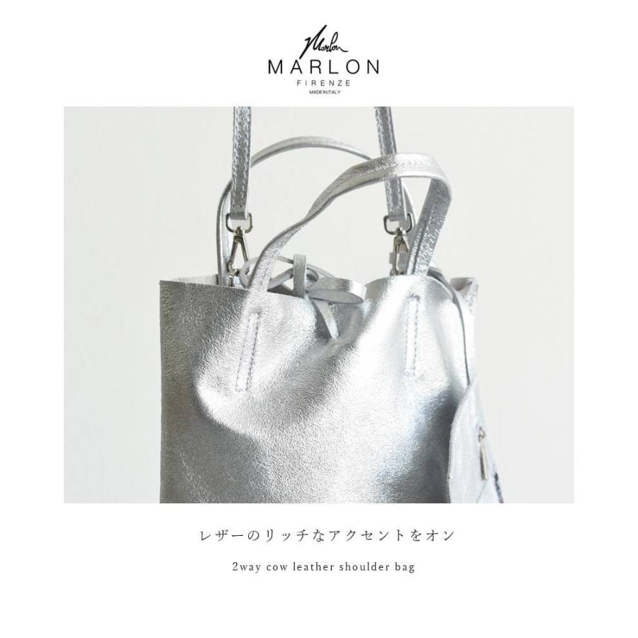 MARLON FIRENZE マーロンフィレンツェ ポーチ付き2wayカウレザーショッパーバッグ SHOPPER MINI 53194-2-00417-00117｜aranciato｜06