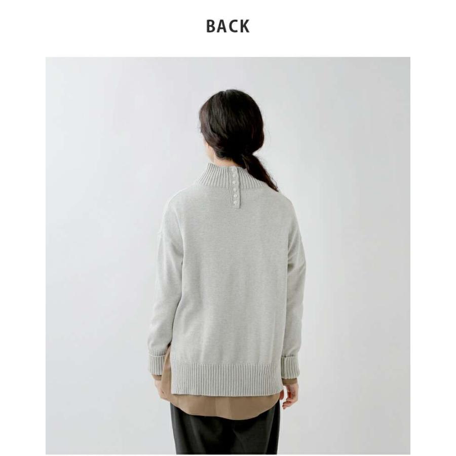 mao made（マオメイド） やわらか コットン リブ ハイネック ニット