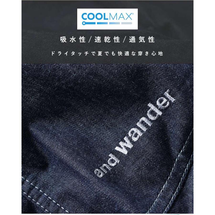 and wander アンドワンダー COOLMAX ドライ イージー デニム パンツ dry easy denim pants 574-4182178  レディース 2024ss新作｜aranciato｜11