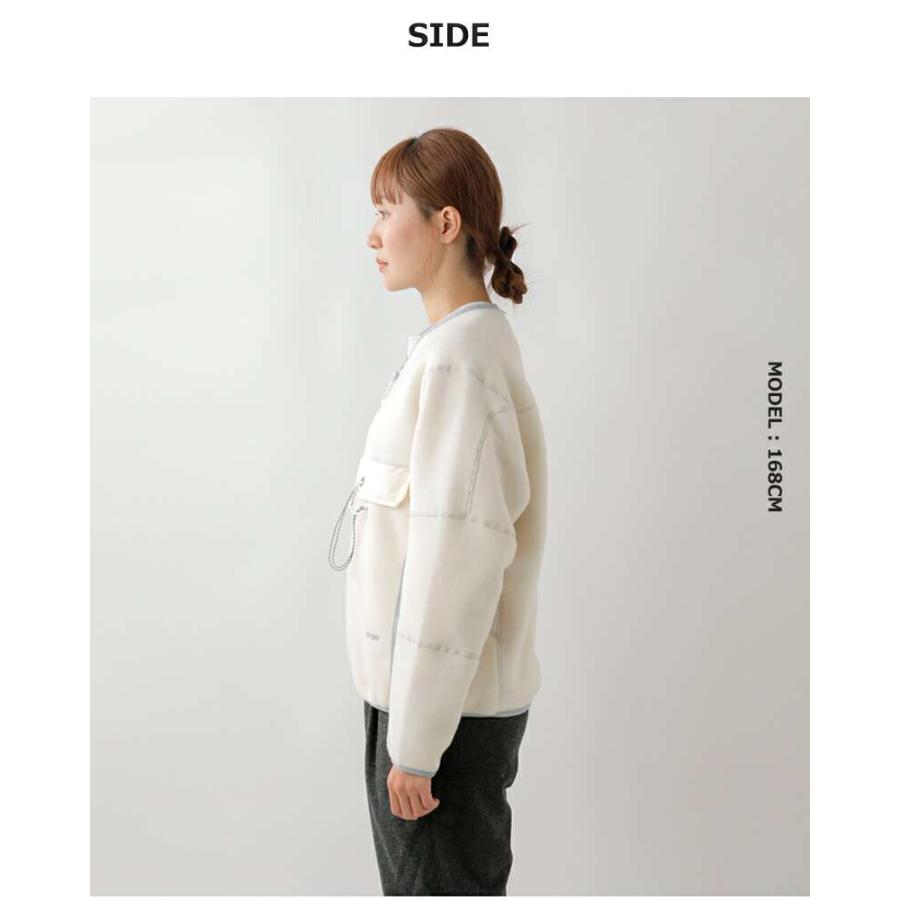 and wander（アンドワンダー） ウール フリース カーディガン wool