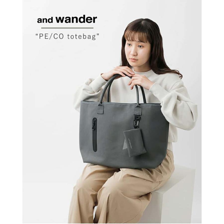 アンドワンダー and wander  防水 トートバッグ PE CO totebag 574-4975214  ユニセックス 2024ss新作｜aranciato｜05