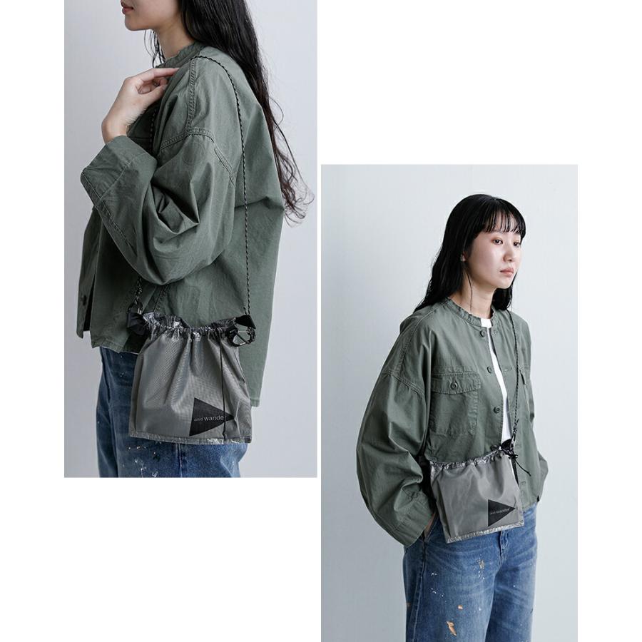 Pocket shoulder Accent Bag／コーデュラグレー and wander（アンドワンダー） ダイニーマ サコッシュ UL sacoche with