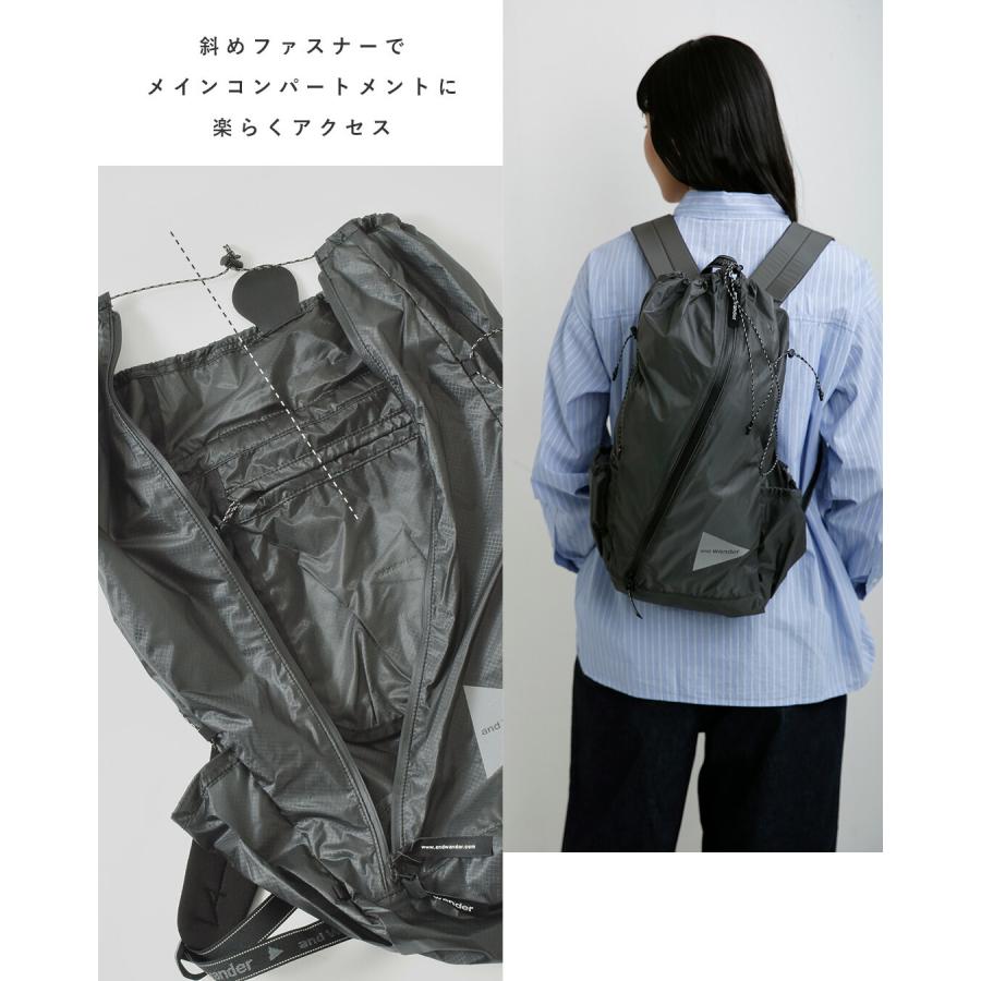 新品 未使用 アンドワンダー シル デイパック ブラック and wander（アンドワンダー） シル デイパック sil daypack 574
