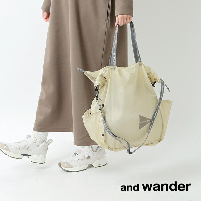and wander（アンドワンダー） シル トートバッグ sil tote bag 574