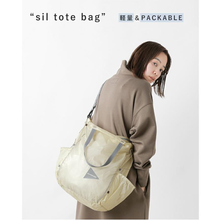and wander（アンドワンダー） シル トートバッグ sil tote bag 574