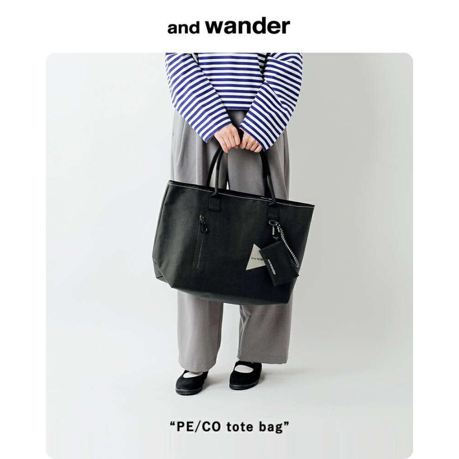 and wander アンドワンダー 防水 トートバッグ “PE/CO tote bag” 574-5985224 ユニセックス 2025aw新作 クーポン対象 and wander（アンドワンダー） 防水 トートバッグ PE CO tote bag 574