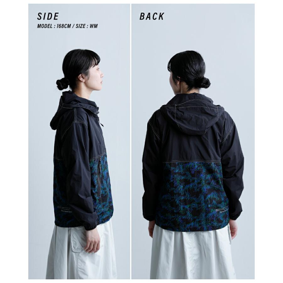 and wander（アンドワンダー） プリント ウィンドジャケット printed