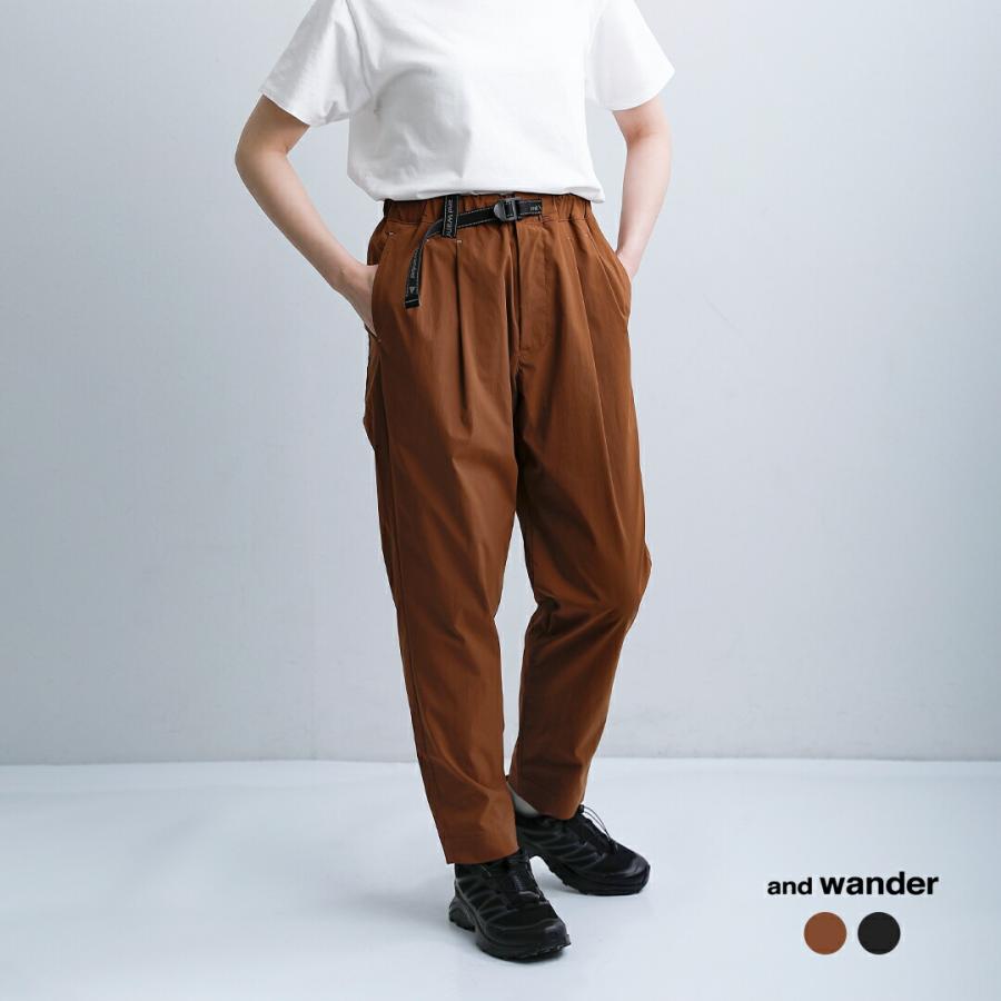 【完売】and wander アンドワンダー Wウィーブウィンディパンツ and wander アンドワンダー【crinkled nylon pants】 | LARGE LAB TOWN