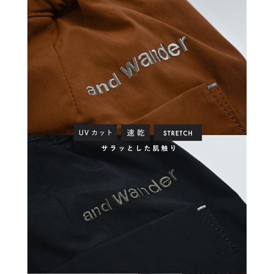 and wander アンドワンダー ストレッチ パンツ 3 ブラック and wander (アンドワンダー) plain tapered stretch pants / プレーン