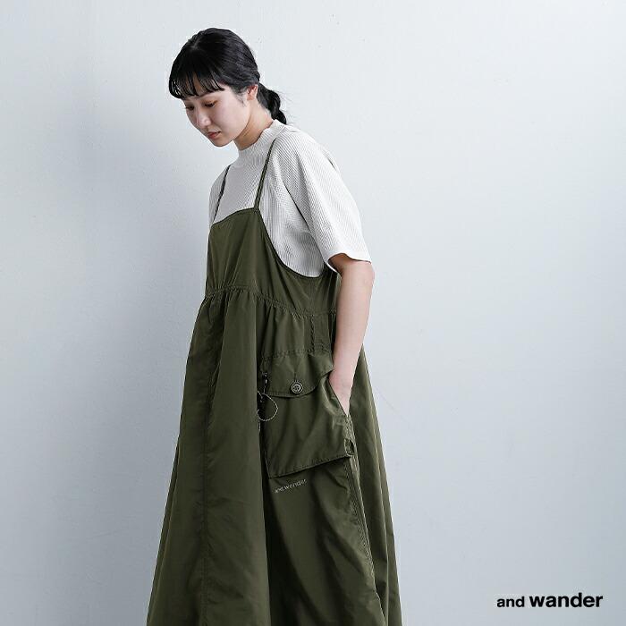 アンドワンダー and wander  撥水 オーバーサイズ カーゴドレス oversized cargo dress 574-6183091 レディース  春夏 2026ss新作の画像