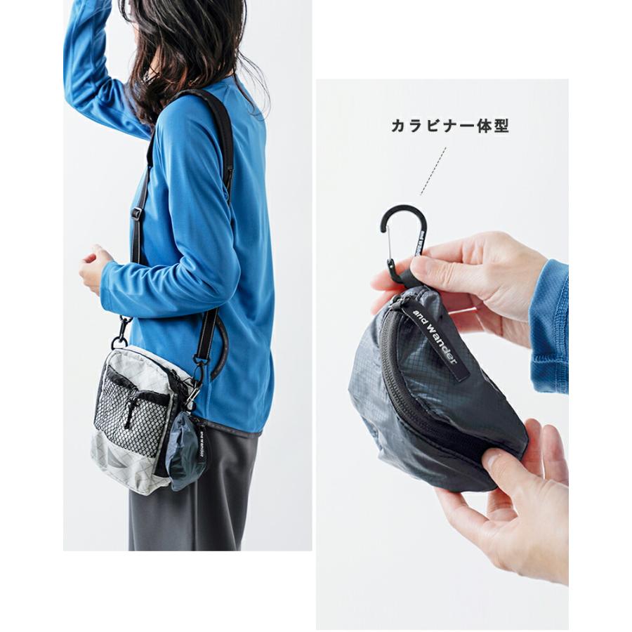 and wander（アンドワンダー） ゆうパケット選択可 シル ミニポーチ