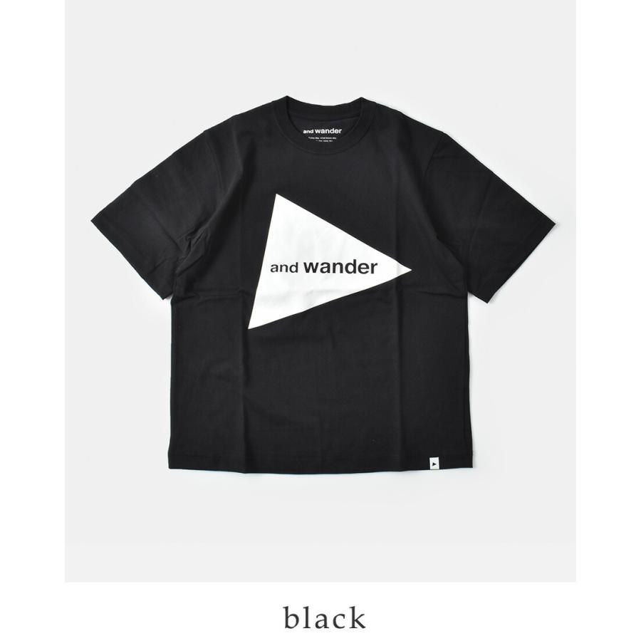 and wander（アンドワンダー） 速乾 ビッグロゴ 半袖Tシャツ and