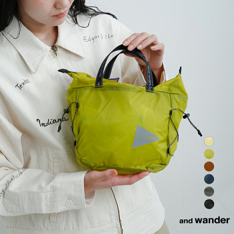 and wander アンドワンダー　トート　ショルダーバッグ and wander（アンドワンダー） シル ミニトートバッグ sil mini tote