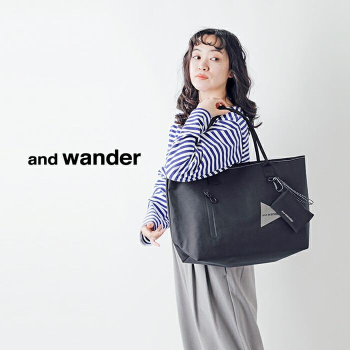and wander ブラック　トートバッグ/ショルダーバッグ and wander（アンドワンダー） 防水 トートバッグ PE CO tote bag 574