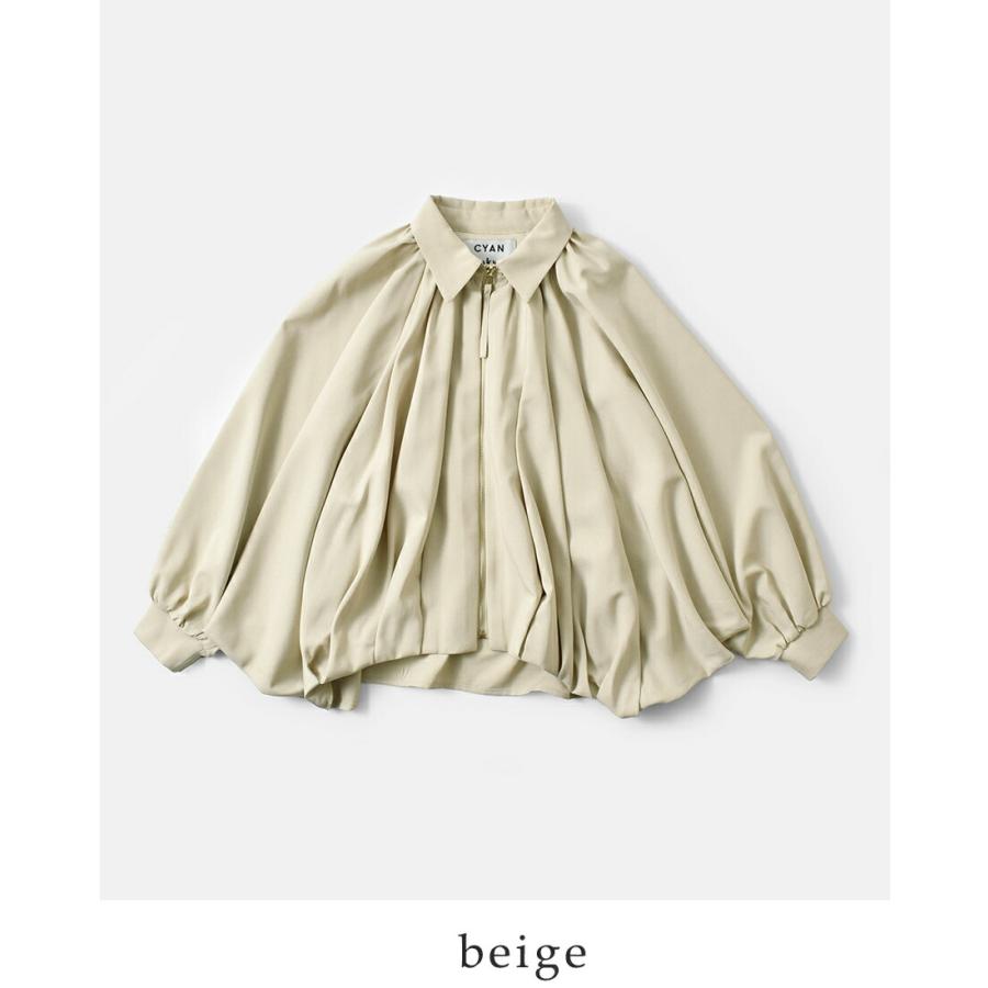 CYAN TOKYO（シアントーキョー） ラウンド ギャザー ドルマン ブルゾン