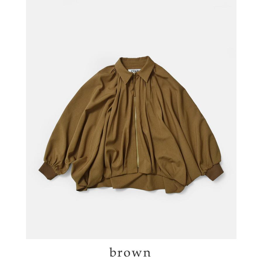CYAN TOKYO（シアントーキョー） ラウンド ギャザー ドルマン ブルゾン