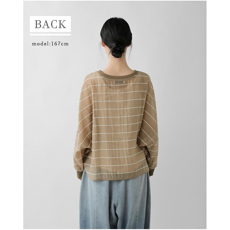 CYAN TOKYO（シアントーキョー） グロッシーシアーボーダー ブラウス