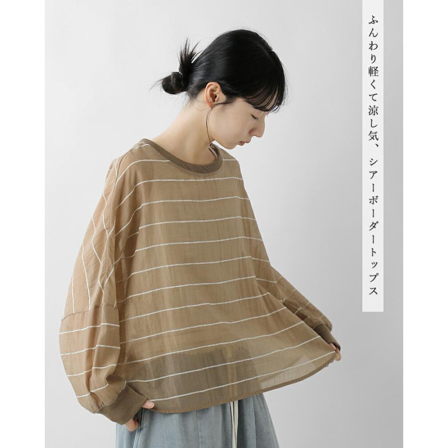 CYAN TOKYO（シアントーキョー） グロッシーシアーボーダー ブラウス