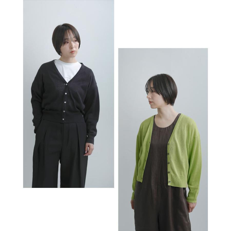 マオメイド mao made リネンカーディガン ブラック mao made（マオメイド） リネン UVカット カーディガン / レディース