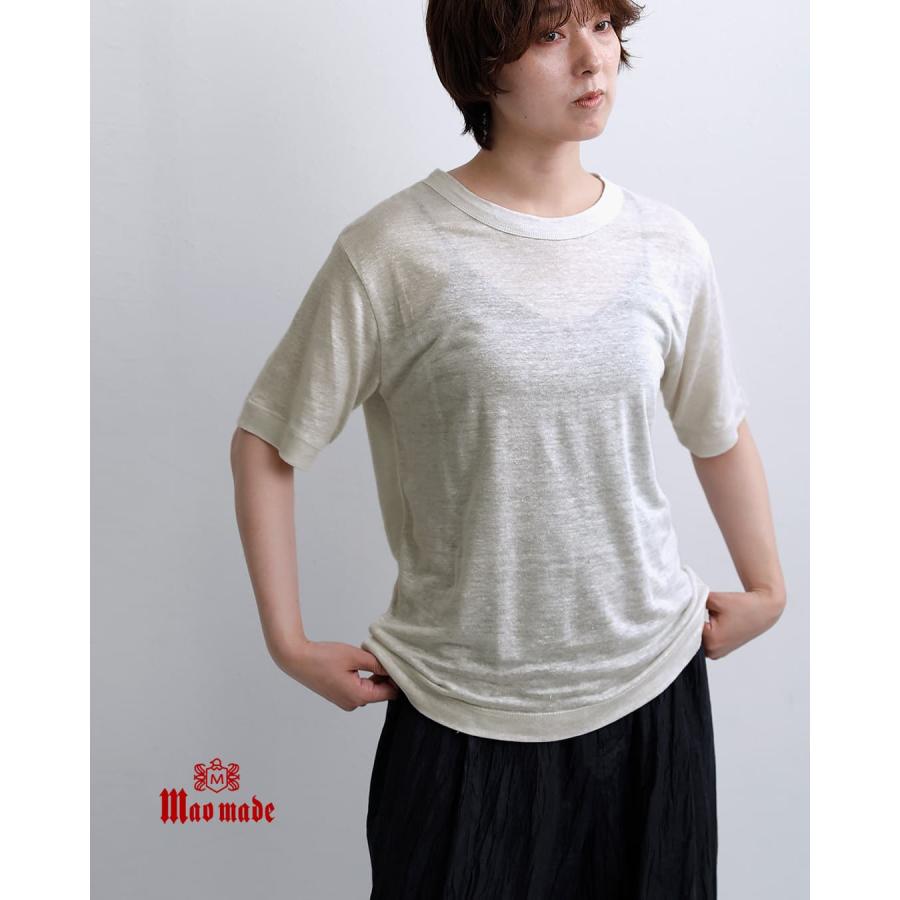 mao made（マオメイド） ベルギーリネン ハーフスリーブ Tシャツ